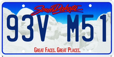 SD license plate 93VM51