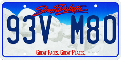 SD license plate 93VM80