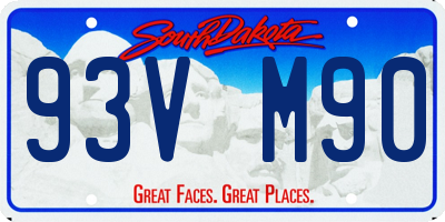 SD license plate 93VM90