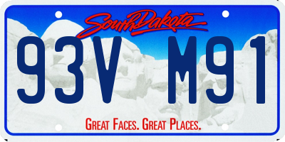SD license plate 93VM91