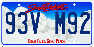 SD license plate 93VM92