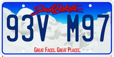 SD license plate 93VM97