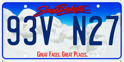 SD license plate 93VN27