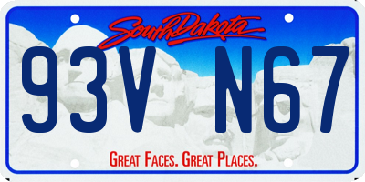 SD license plate 93VN67