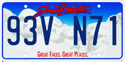 SD license plate 93VN71