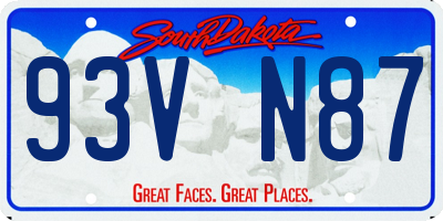 SD license plate 93VN87