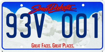 SD license plate 93VO01