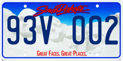 SD license plate 93VO02