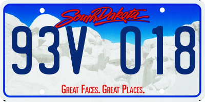 SD license plate 93VO18