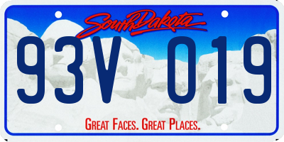 SD license plate 93VO19