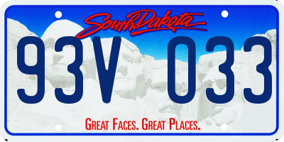 SD license plate 93VO33