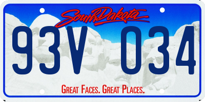SD license plate 93VO34