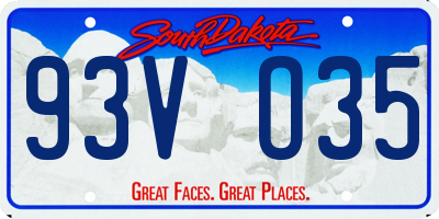 SD license plate 93VO35