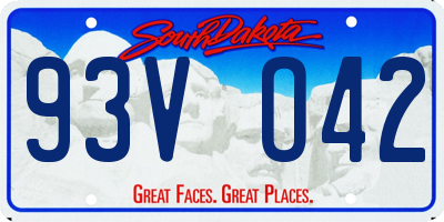 SD license plate 93VO42