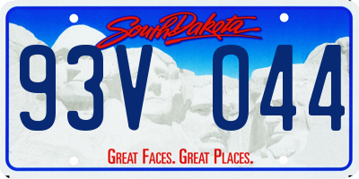SD license plate 93VO44