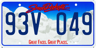 SD license plate 93VO49