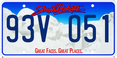SD license plate 93VO51