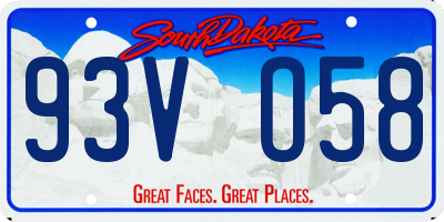 SD license plate 93VO58