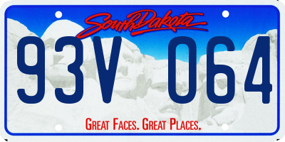 SD license plate 93VO64