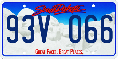 SD license plate 93VO66