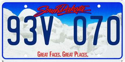 SD license plate 93VO70