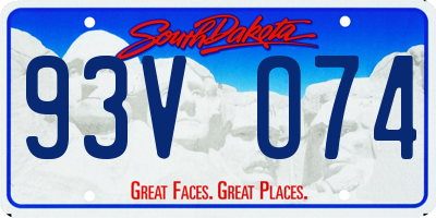 SD license plate 93VO74