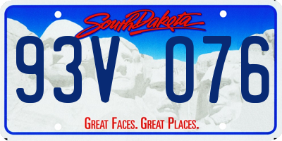 SD license plate 93VO76