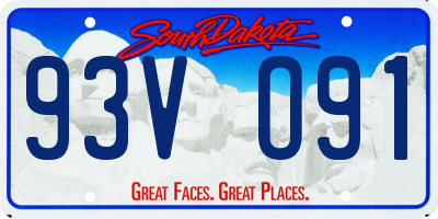 SD license plate 93VO91