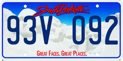 SD license plate 93VO92