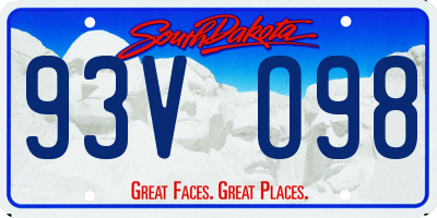 SD license plate 93VO98