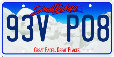 SD license plate 93VP08