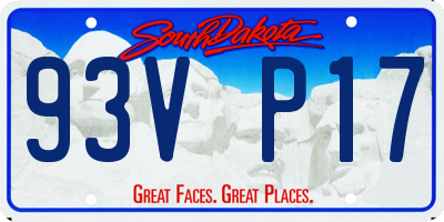 SD license plate 93VP17