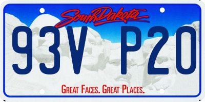 SD license plate 93VP20