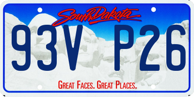 SD license plate 93VP26