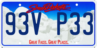 SD license plate 93VP33