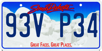 SD license plate 93VP34