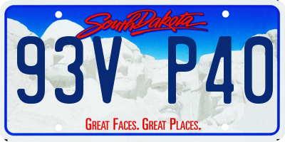 SD license plate 93VP40