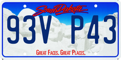 SD license plate 93VP43