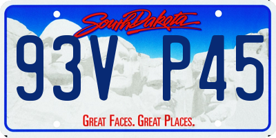SD license plate 93VP45