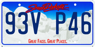 SD license plate 93VP46