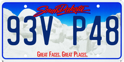 SD license plate 93VP48