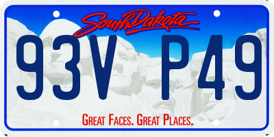 SD license plate 93VP49