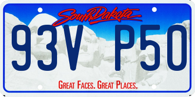SD license plate 93VP50
