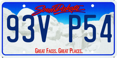 SD license plate 93VP54