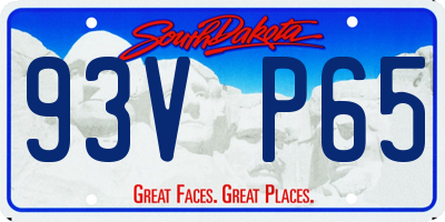 SD license plate 93VP65