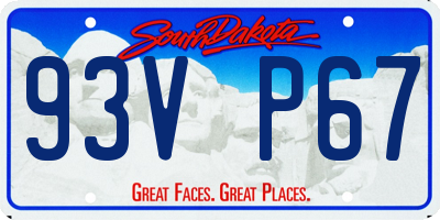 SD license plate 93VP67