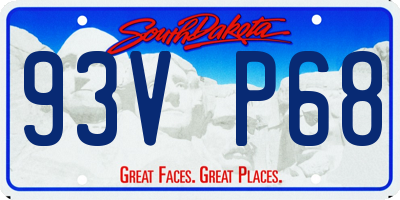 SD license plate 93VP68