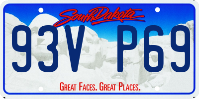 SD license plate 93VP69