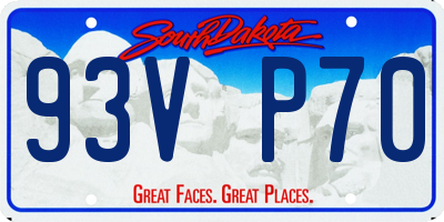 SD license plate 93VP70