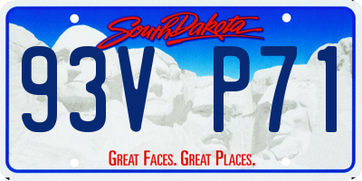 SD license plate 93VP71